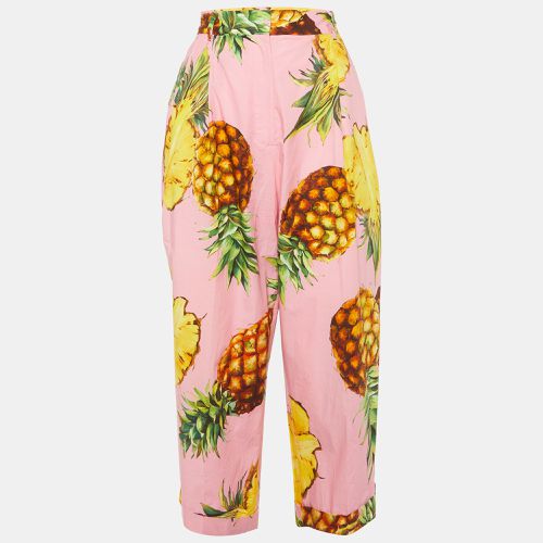 Dolce & Gabbana Pink Pineapple Print Cotton Cropped Pants M - Dolce & Gabbana - Modalova