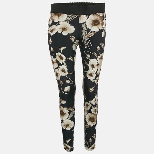 Dolce & Gabbana Navy Blue Floral Print Silk Blend Pants S - Dolce & Gabbana - Modalova