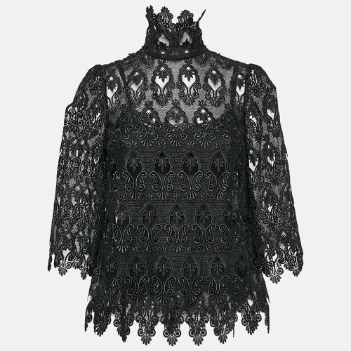 Dolce & Gabbana Black Lace Bell Sleeve Top XS - Dolce & Gabbana - Modalova