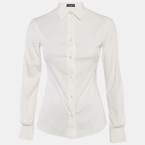 Dolce & Gabbana White Cotton Button Front Shirt S - Dolce & Gabbana - Modalova