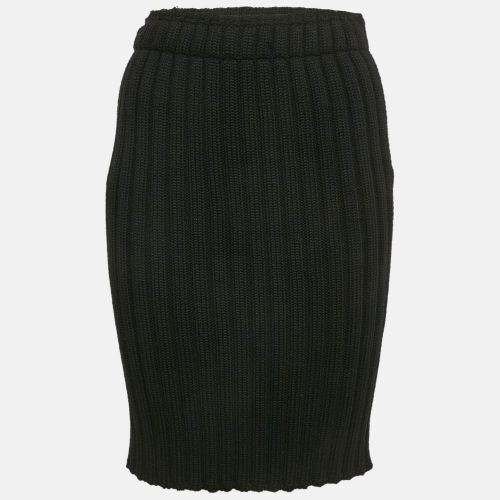 Dolce & Gabbana Black Virgin Wool Rib Knit Knee-Length Skirt S - Dolce & Gabbana - Modalova