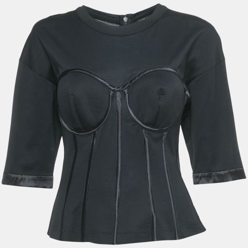 Dolce & Gabbana Black Cotton Knit Bustier Top M - Dolce & Gabbana - Modalova