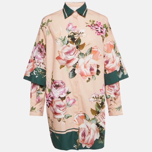 Dolce & Gabbana Pink Floral Print Button Front Shirt Dress M - Dolce & Gabbana - Modalova