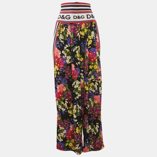 Floral Print Silk High Waist Pants L - Dolce & Gabbana - Modalova