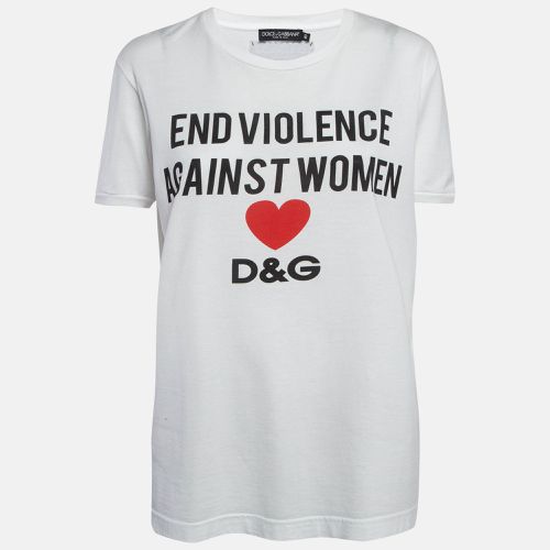 Dolce & Gabbana White Printed Cotton T-Shirt S - Dolce & Gabbana - Modalova