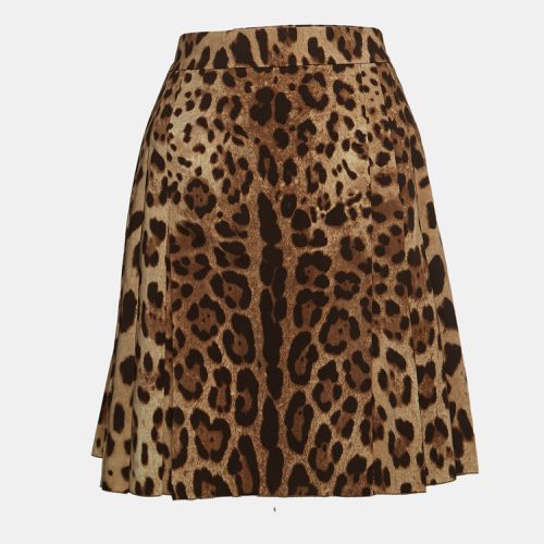 Dolce & Gabbana Brown Leopard Printed Silk Skirt S - Dolce & Gabbana - Modalova