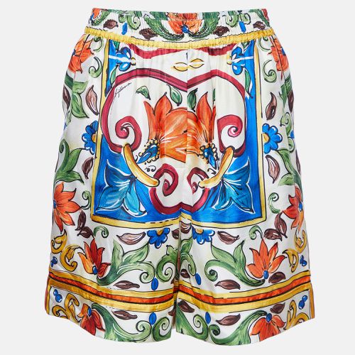 Dolce & Gabbana Multicolor Majolica Print Silk Shorts M - Dolce & Gabbana - Modalova