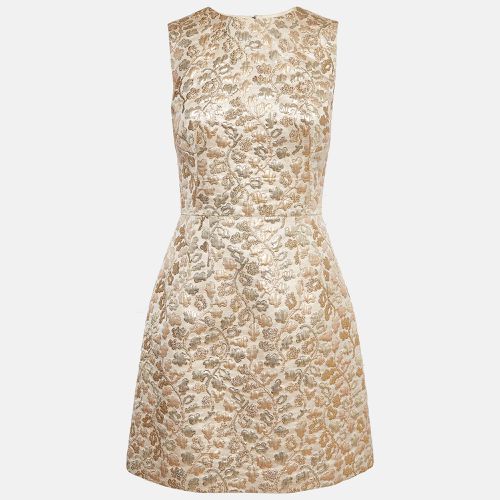 Dolce & Gabbana Gold Patterned Jacquard Sleeveless Mini Dress S - Dolce & Gabbana - Modalova