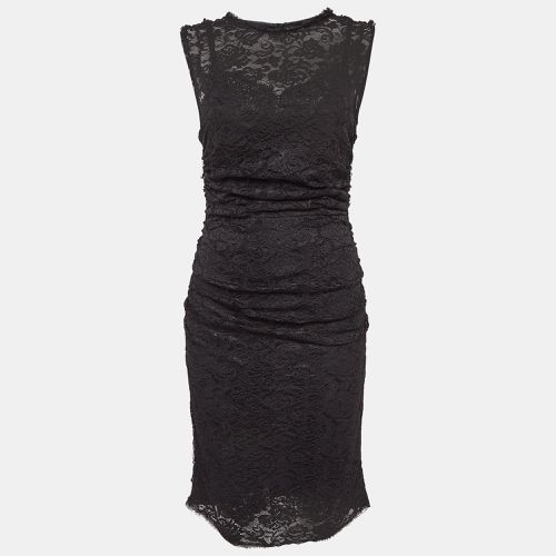 Dolce & Gabbana Black Lace Ruched Mid Dress M - Dolce & Gabbana - Modalova