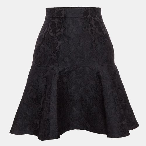 Dolce & Gabbana Black Floral Jacquard Flared Mini Skirt XS - Dolce & Gabbana - Modalova