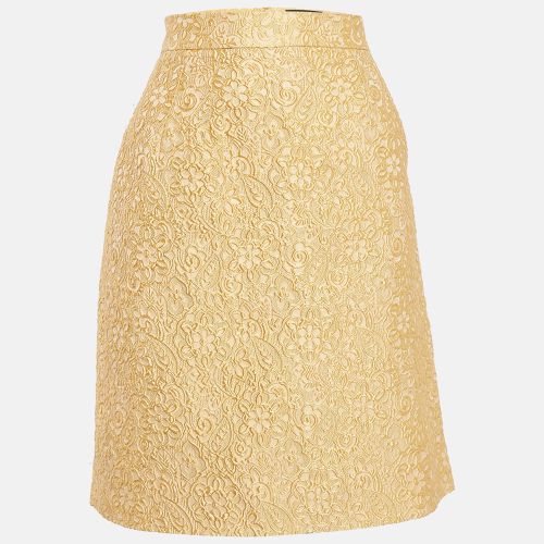 Dolce & Gabbana Yellow Textured Jacquard Pencil Skirt M - Dolce & Gabbana - Modalova