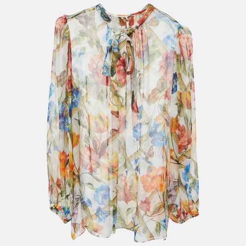 Floral Print Chiffon Silk Blouse M - Dolce & Gabbana - Modalova