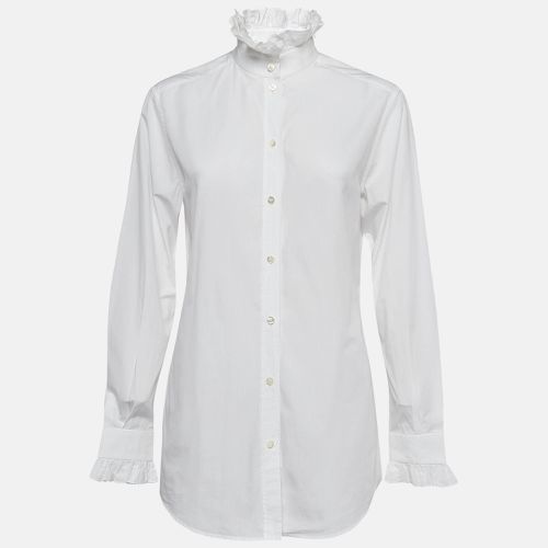 Dolce & Gabbana White Poplin Ruffled Shirt S - Dolce & Gabbana - Modalova