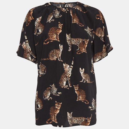 Dolce & Gabbana Black Cat Print Silk Top S - Dolce & Gabbana - Modalova