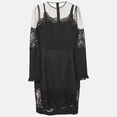 Dolce & Gabbana Black Lace Trim Tulle and Jacquard Midi Dress M - Dolce & Gabbana - Modalova