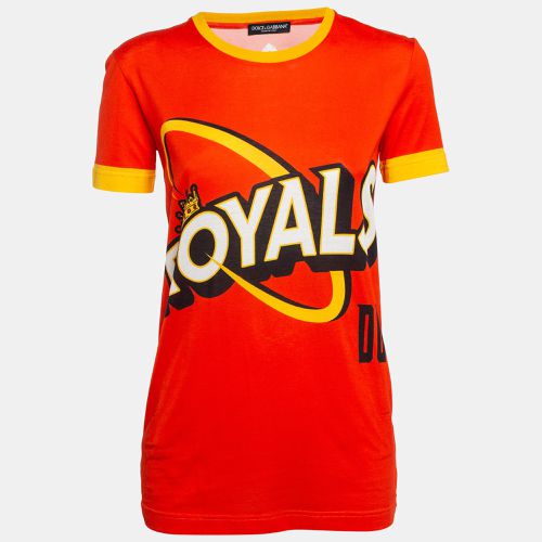 Dolce & Gabbana Orange Royals Print Cotton T-Shirt S - Dolce & Gabbana - Modalova