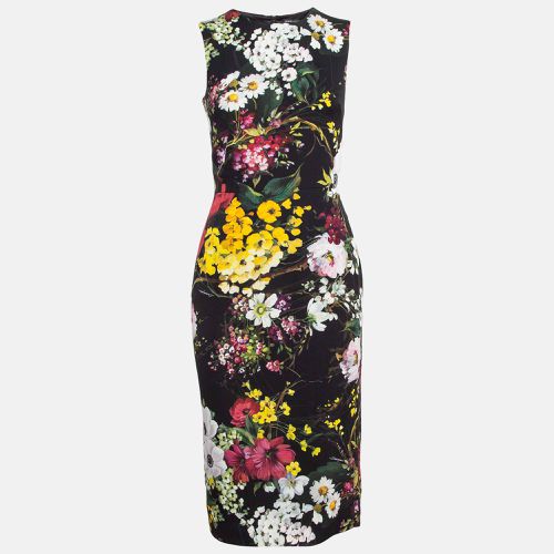 Dolce & Gabbana Black Floral Print Silk Sheath Dress S - Dolce & Gabbana - Modalova