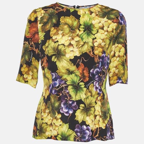 Dolce & Gabbana Black Floral Print Silk Top L - Dolce & Gabbana - Modalova