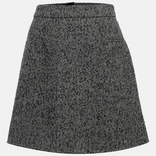 Dolce & Gabbana Grey Herringbone Wool Blend Mini Skirt M - Dolce & Gabbana - Modalova