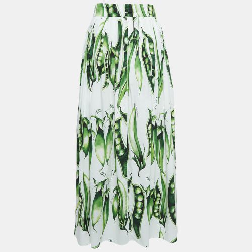 Dolce & Gabbana White/Green Peas Print Cotton Midi Skirt L - Dolce & Gabbana - Modalova