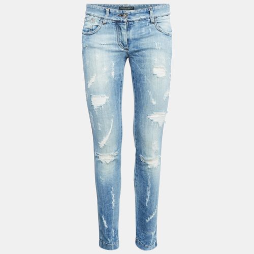 Dolce & Gabbana Blue Distressed Denim Skinny Jeans S Waist 30" - Dolce & Gabbana - Modalova