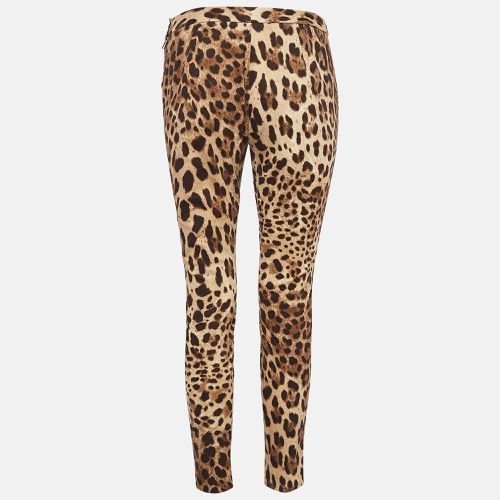 Dolce & Gabbana Brown Leopard Print Stretch Cotton Trousers S - Dolce & Gabbana - Modalova