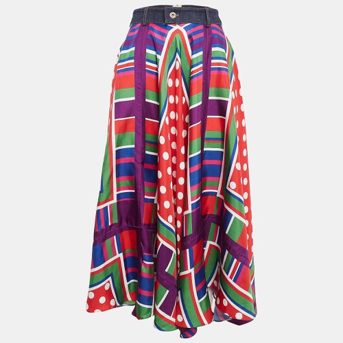 D&G Multicolor Printed Silk Asymmetric Midi Skirt S - D&G - Modalova