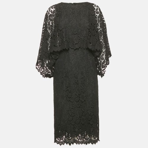 Dolce & Gabbana Black Lace Faux Cape Detail Midi Dress S - Dolce & Gabbana - Modalova