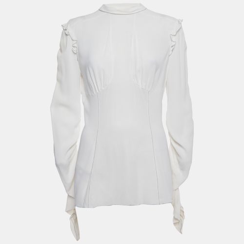 Dolce & Gabbana White Chiffon Ruffled Blouse L - Dolce & Gabbana - Modalova