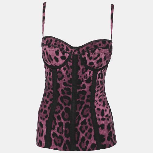 Dolce & Gabbana Purple/Black Silk Blend Bustier Top M - Dolce & Gabbana - Modalova