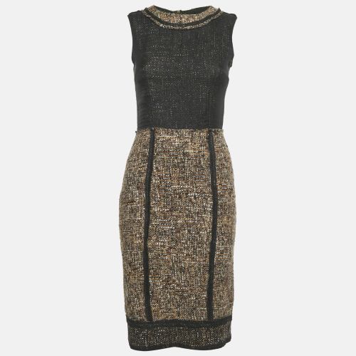 Dolce & Gabbana Black & Brown Tweed Sleeveless Short Dress S - Dolce & Gabbana - Modalova