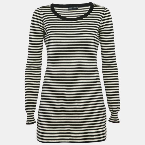 Dolce & Gabbana Black/White Stripe Long Sleeve Wool Sweater Top S - Dolce & Gabbana - Modalova