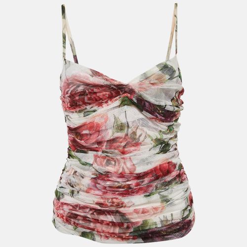 Rose Print Draped Sleeveless Top M - Dolce & Gabbana - Modalova