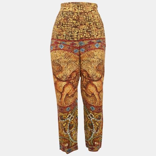 Dolce & Gabbana Yellow/Multicolor Printed Crepe Trousers M - Dolce & Gabbana - Modalova