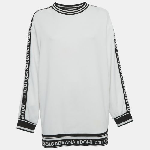 Dolce & Gabbana White Band Logo Cotton Sweatshirt M - Dolce & Gabbana - Modalova