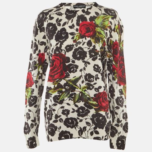 Dolce & Gabbana Beige Floral Wool Blend Jumper M - Dolce & Gabbana - Modalova