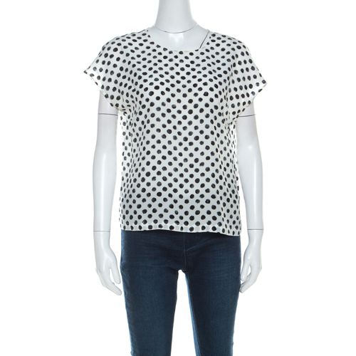 Dolce & Gabbana Monochrome Brushstroke Polka Dot Print Silk Blouse M - Dolce & Gabbana - Modalova