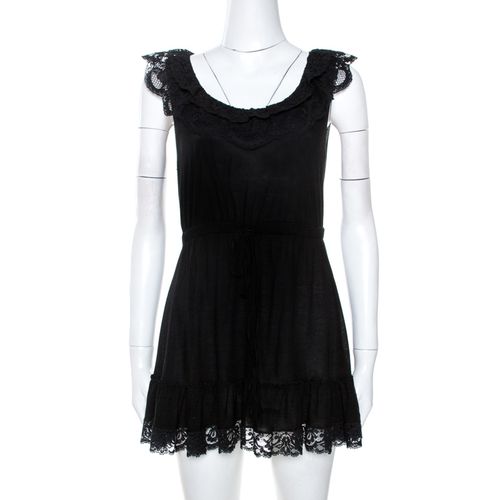 Knit Lace Trim Detail Mini Dress M - Dolce & Gabbana - Modalova