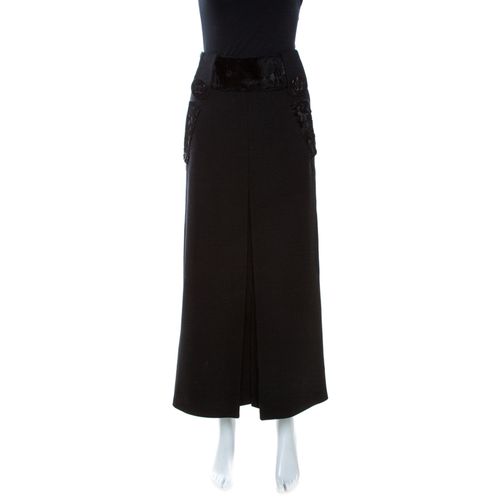 Dolce & Gabbana Black Wool Front Slit Detail Skirt M - Dolce & Gabbana - Modalova