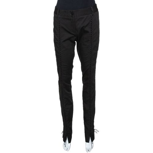 Cotton Lace Up Fitted Pants M - Dolce & Gabbana - Modalova