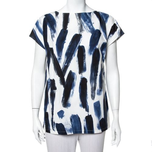 Cotton Brushstroke Print Short Sleeve Tunic Top M - Dolce & Gabbana - Modalova