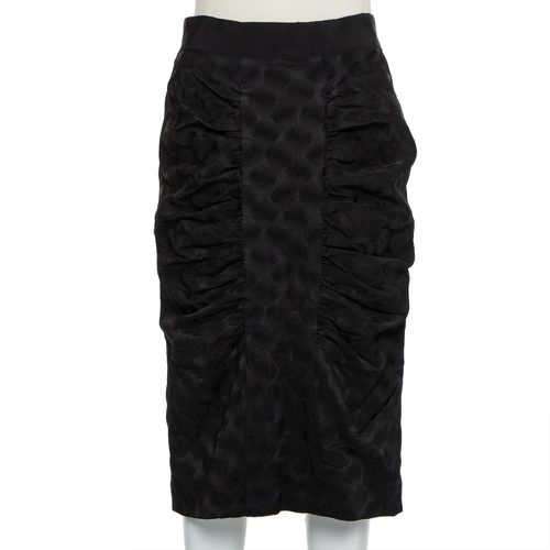 Dolce & Gabbana Black Jacquard Draped Detail Pencil Skirt L - Dolce & Gabbana - Modalova