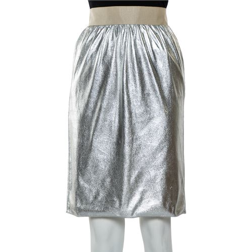 Dolce & Gabbana Metallic Silver Faux Leather Pencil Skirt XS - Dolce & Gabbana - Modalova