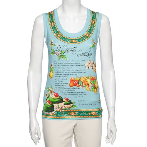 Cotton La Cassata Siciliana Tank Top S - Dolce & Gabbana - Modalova