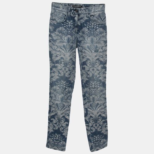 Dolce & Gabbana Blue Jacquard Denim Jeans XS Waist 24" - Dolce & Gabbana - Modalova