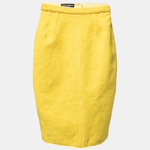 Dolce & Gabbana Yellow Wool Pencil Skirt S - Dolce & Gabbana - Modalova