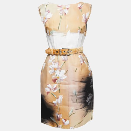 Dolce & Gabbana Beige Floral Hand Painted Canvas Limited Edition Midi Dress M - Dolce & Gabbana - Modalova