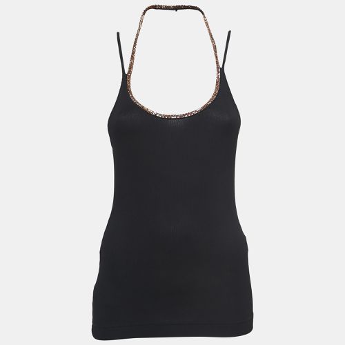 Dolce & Gabbana Black Rib Knit Crystal Embellished Tank Top M - Dolce & Gabbana - Modalova