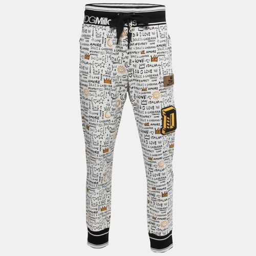 Dolce & Gabbana White Printed Cotton Knit Joggers 3XL - Dolce & Gabbana - Modalova