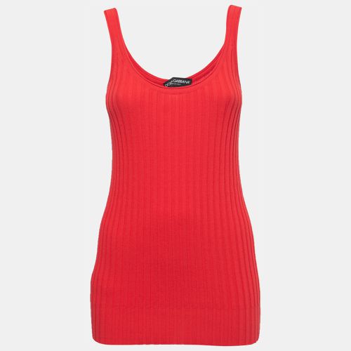 Dolce & Gabbana Red Cotton Rib Knit Tank Top M - Dolce & Gabbana - Modalova